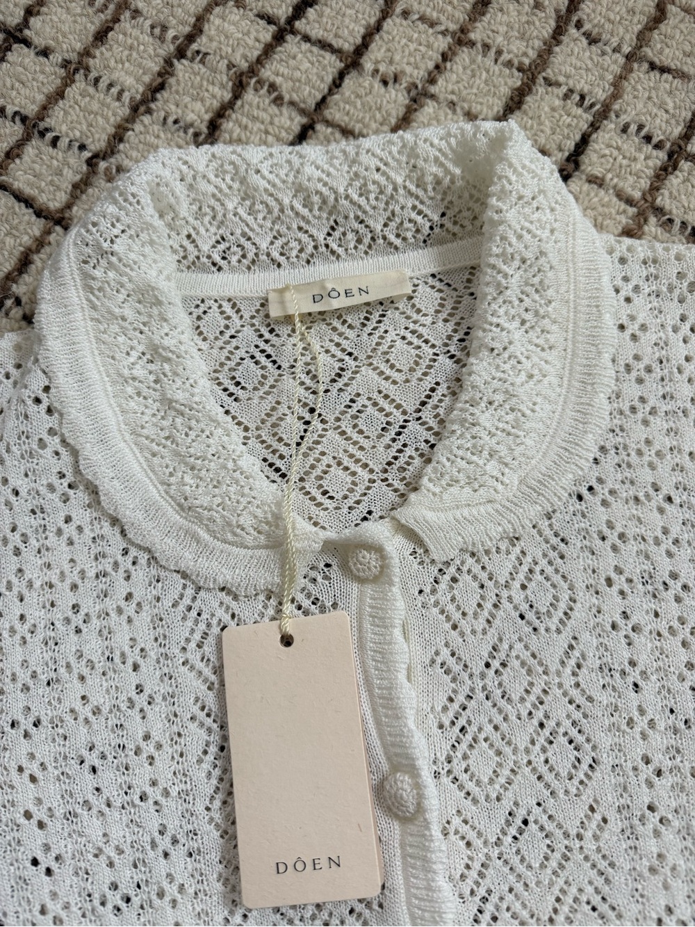 DÔEN - Eveline Ivory Knit Lace Cardigan - Picture 4 of 7
